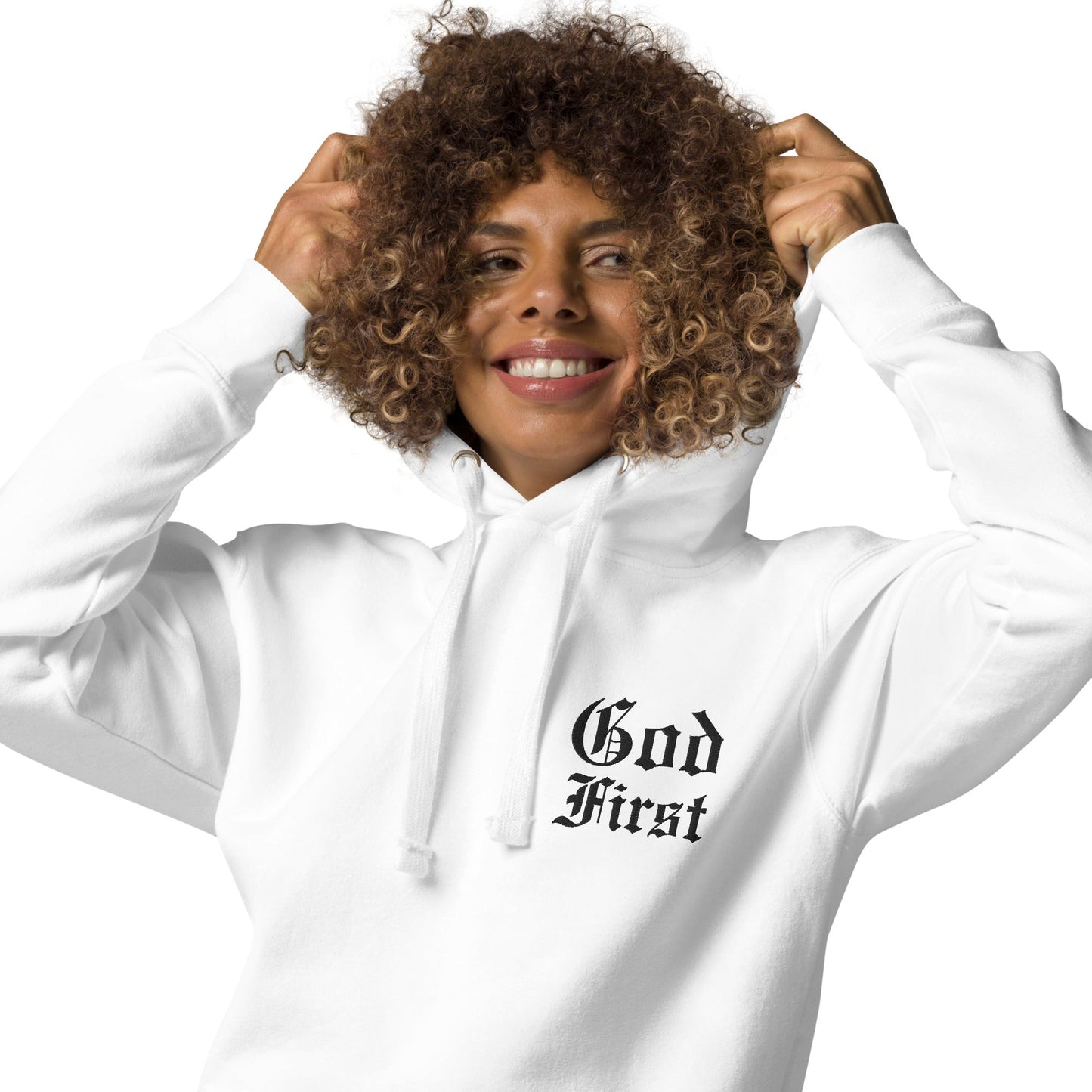 M.A.D Apparel Ltd Hoodies God First Olde English Script Faith Hoodie