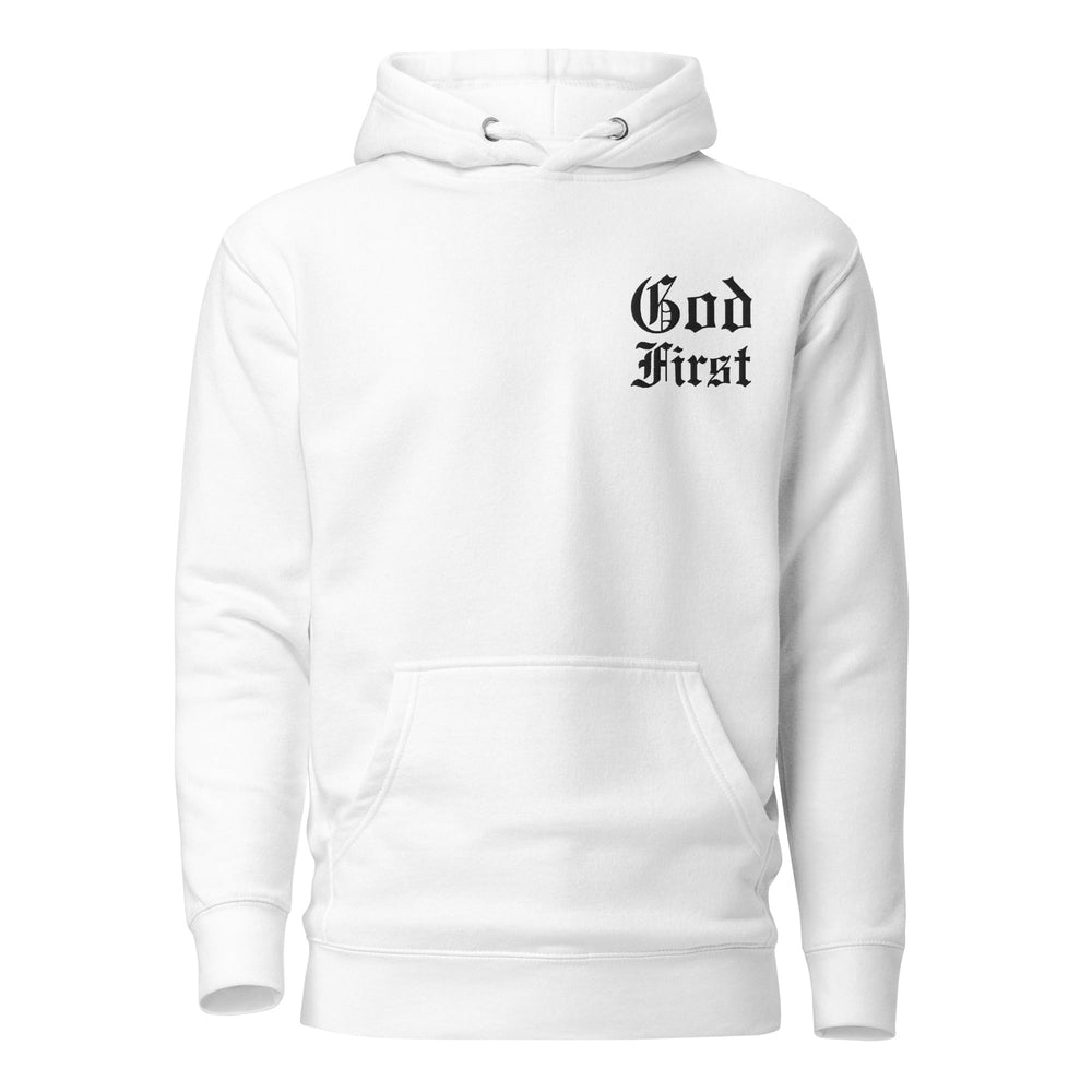 M.A.D Apparel Ltd Hoodies God First Olde English Script Faith Hoodie