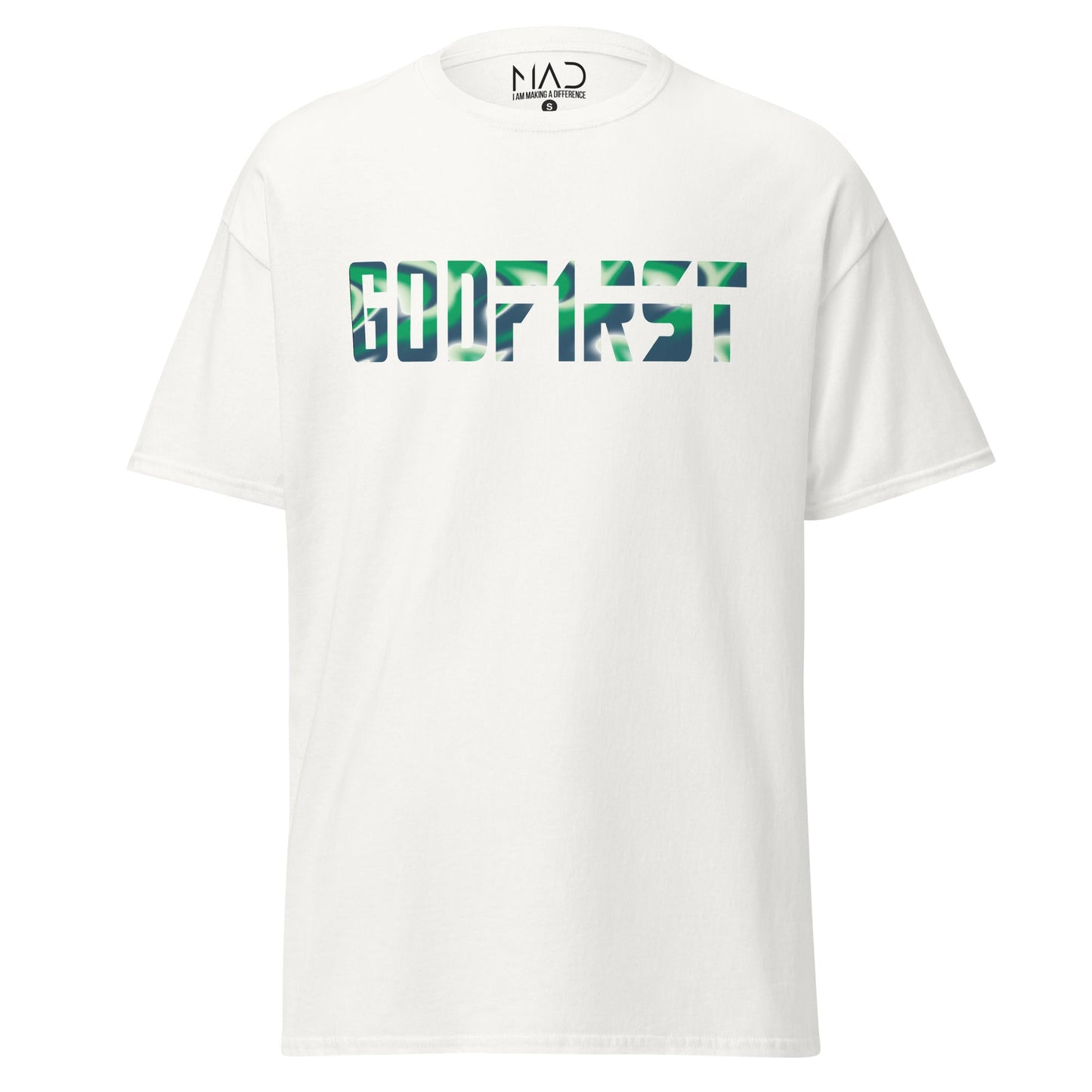 M.A.D Apparel Ltd Tees God First Ocean Wave Tie Dye Faith T-Shirt