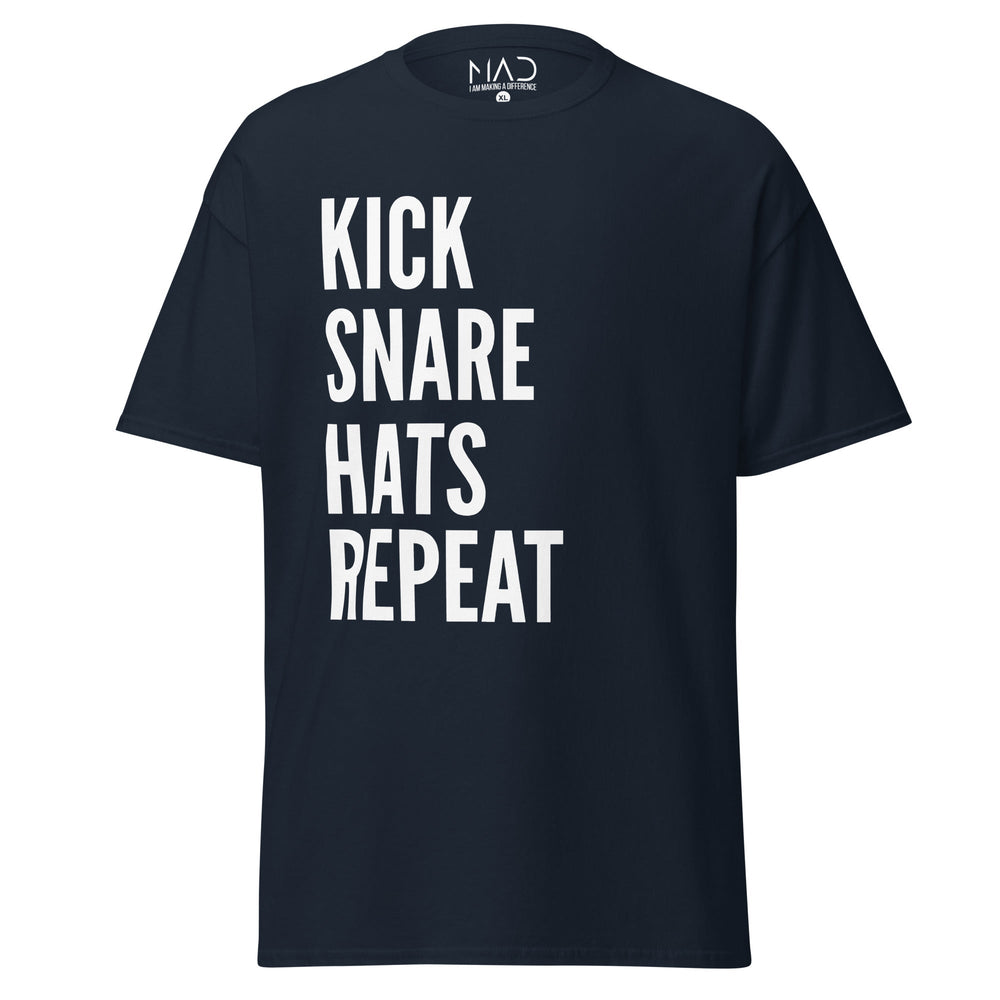 M.A.D Apparel Ltd Tees Kick Snare Hats Repeat Classic Worship Drummer T-shirt