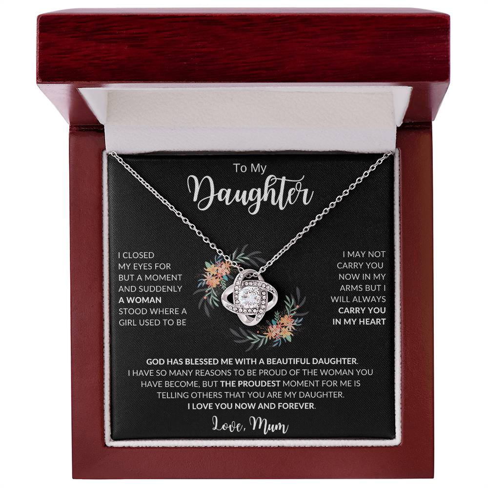 
                  
                    ShineOn Fulfillment Jewelry To My Daughter Love Knot Blessed Necklace | Christmas Gifts
                  
                