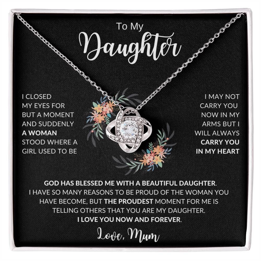 ShineOn Fulfillment Jewelry To My Daughter Love Knot Blessed Necklace | Christmas Gifts