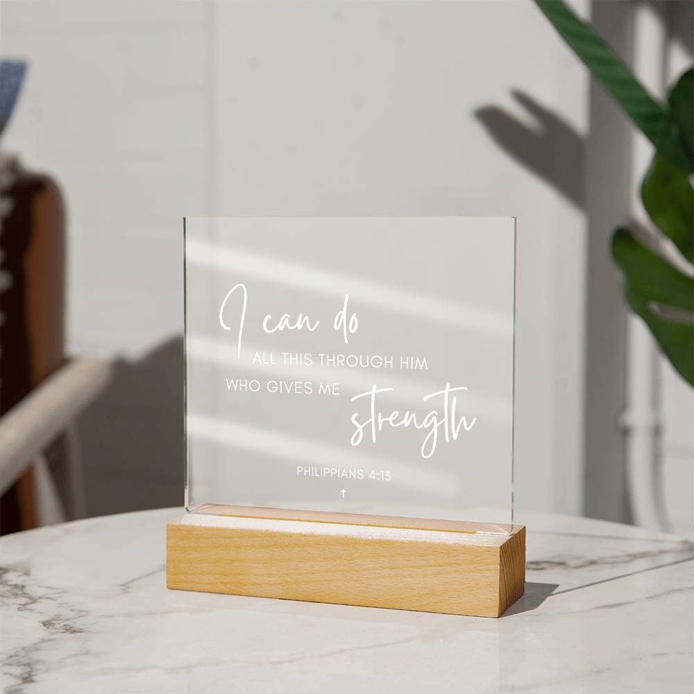 ShineOn Fulfillment Plaque I can do all this through Him Scripture Plaque