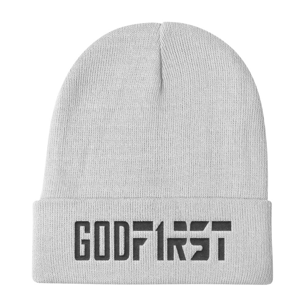 M.A.D Apparel Ltd Beanies God First Faith Grey Beanie