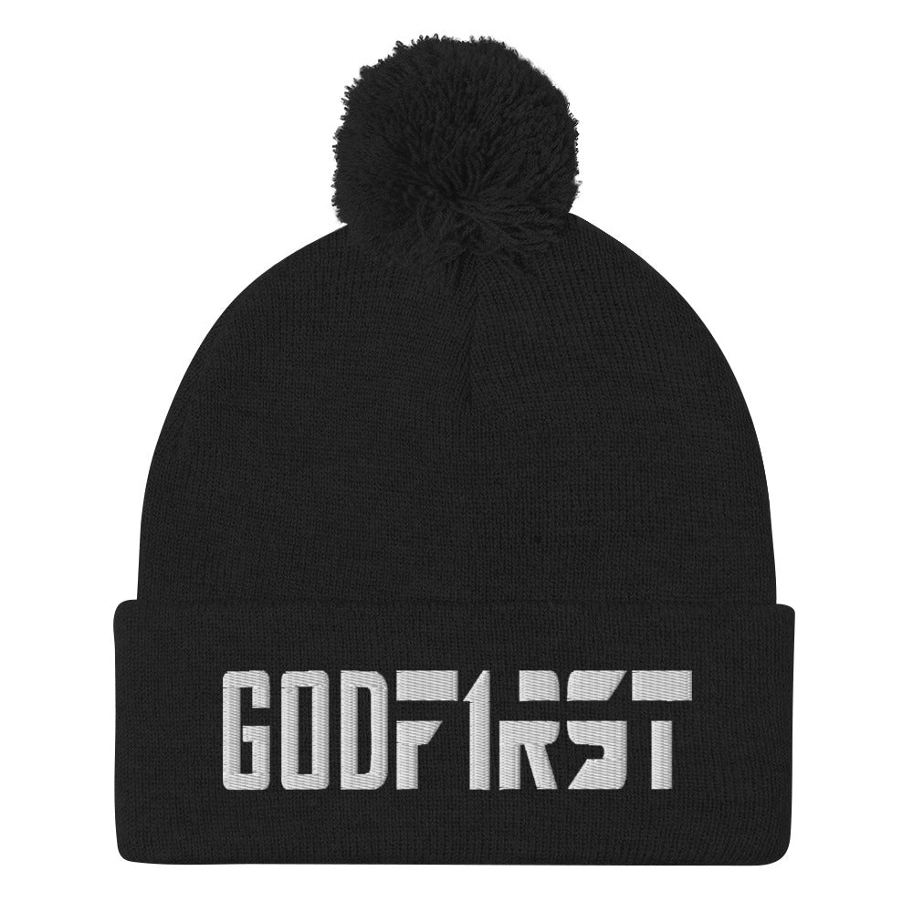 M.A.D Apparel Ltd Pom Pom Knitwear GOD First Pom-Pom Beanie