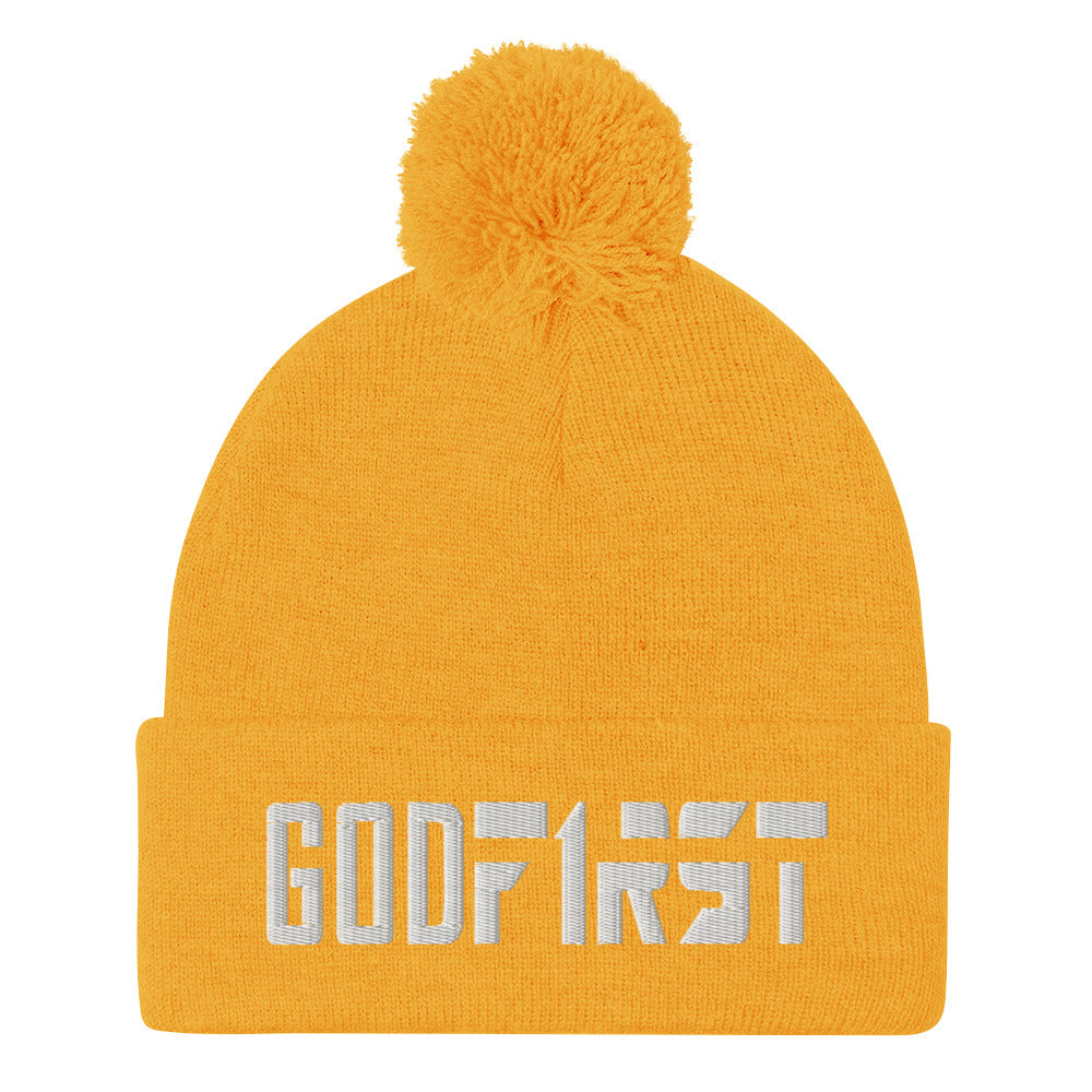 M.A.D Apparel Ltd Pom Pom Knitwear GOD First Pom-Pom Beanie