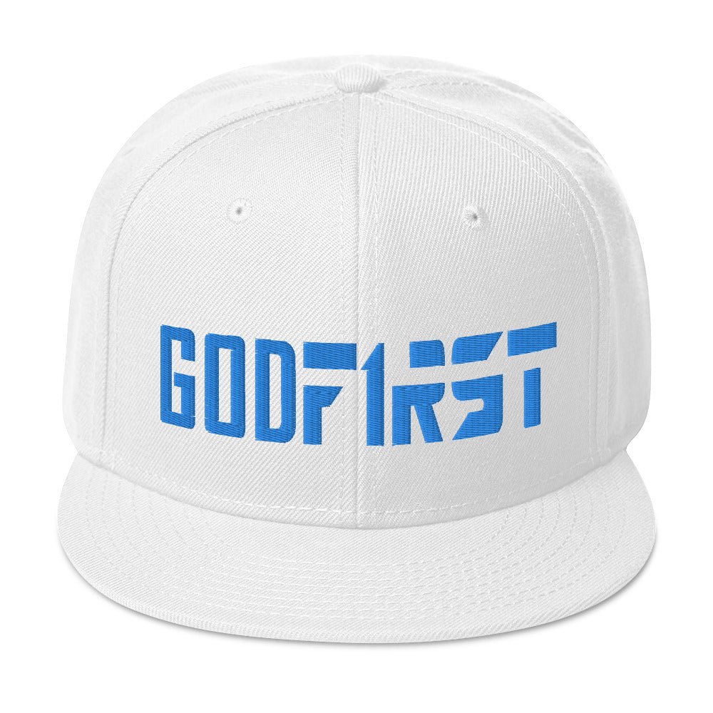 M.A.D Apparel Ltd Snapbacks God First Icy Blue Snapback Hat | Christian Hats