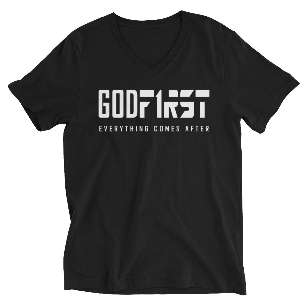 M.A.D Apparel Ltd V-neck God First Classic Short Sleeve V-Neck Faith T-Shirt